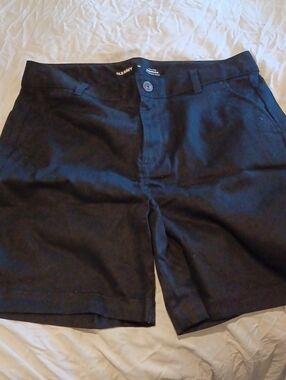 Old Navy Black Womens Highrise Bermuda Flat-Front Casual Shorts
